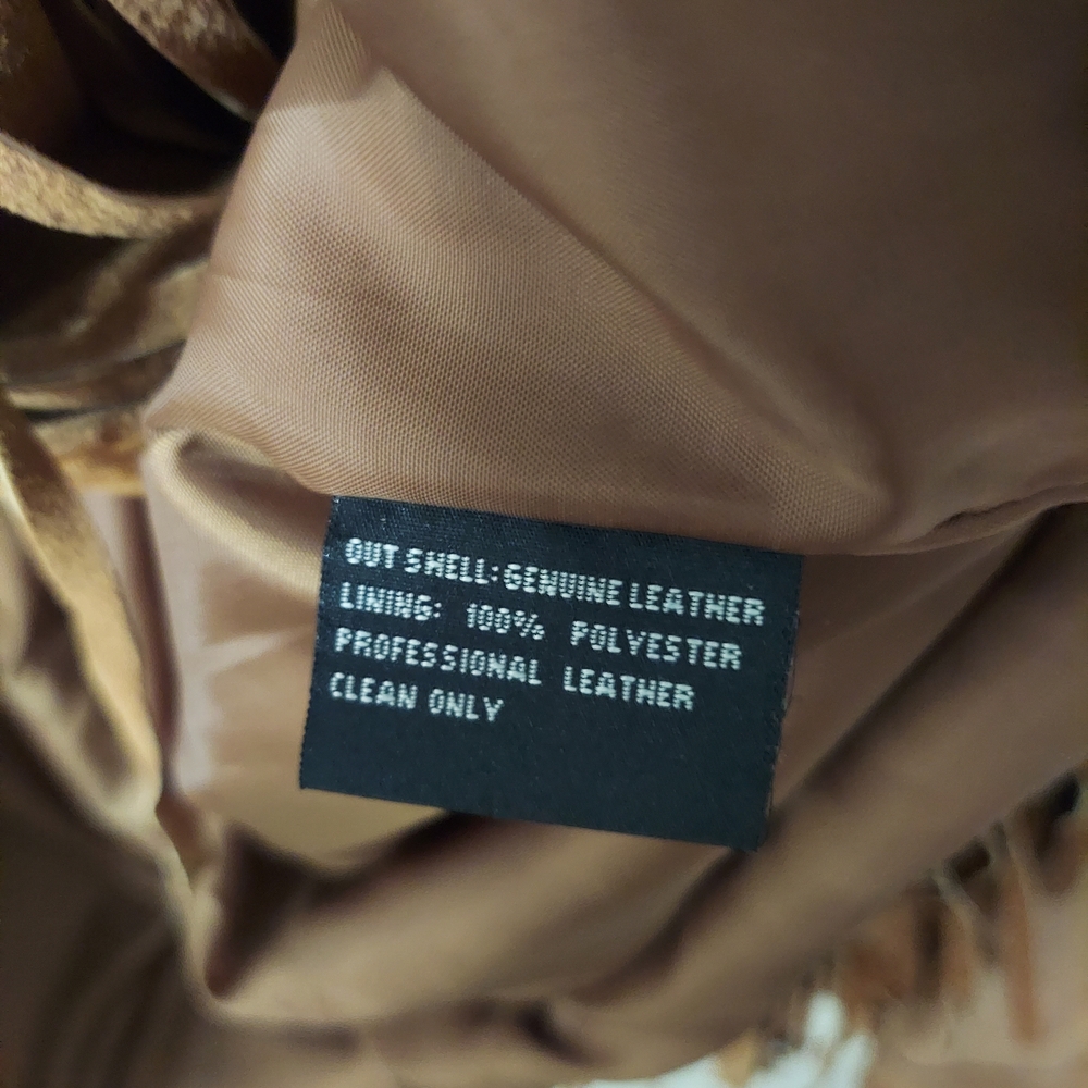 Vintage Leather Gallery Brown Fringe Jacket - Picture 7 of 12